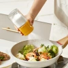 Glass oil pot automatic opening and closing seasoning jar combination set, kitchen household soy sauce and vinegar seasoning bottle and oil jar storage details Picture